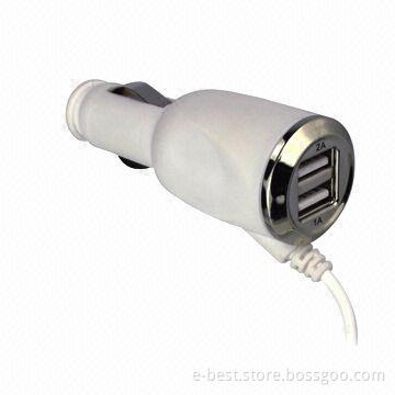 5V 3.1A dual USB car charger with iPhone 5 USB cable